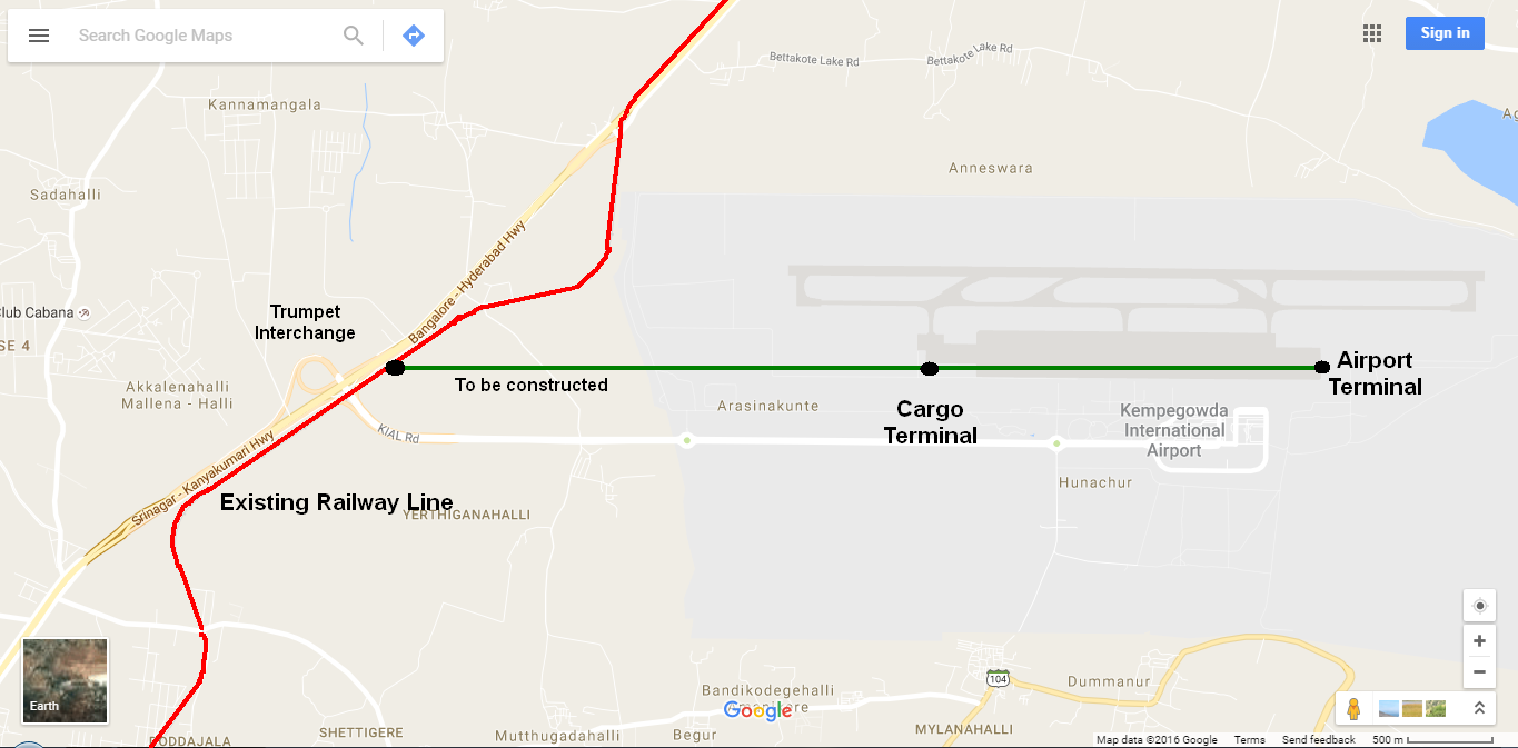 Railway line to Bangalore International Airport