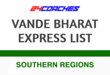 Timetable list and details of all Vande Bharat Express in Southern Regions