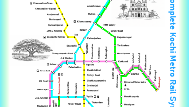 Kochi Metro Rail network concept transit map full-scale