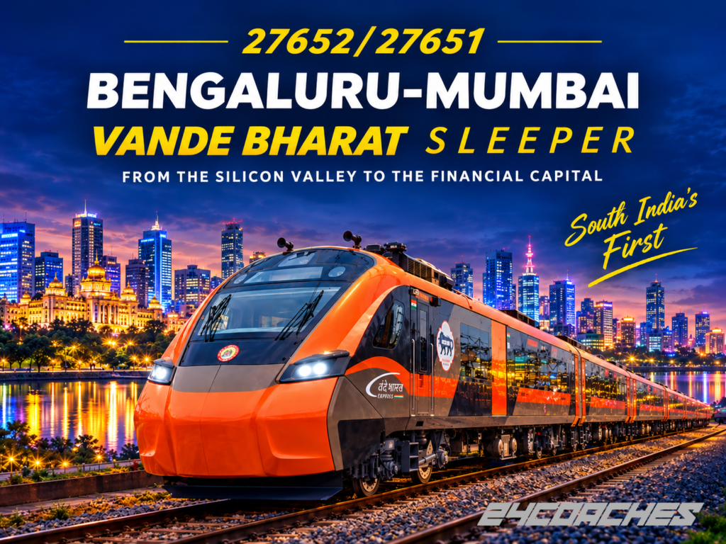 New Vande Bharat Sleeper Express train between Bengaluru Bangalore and Mumbai Bombay via Pune 27652/27651
